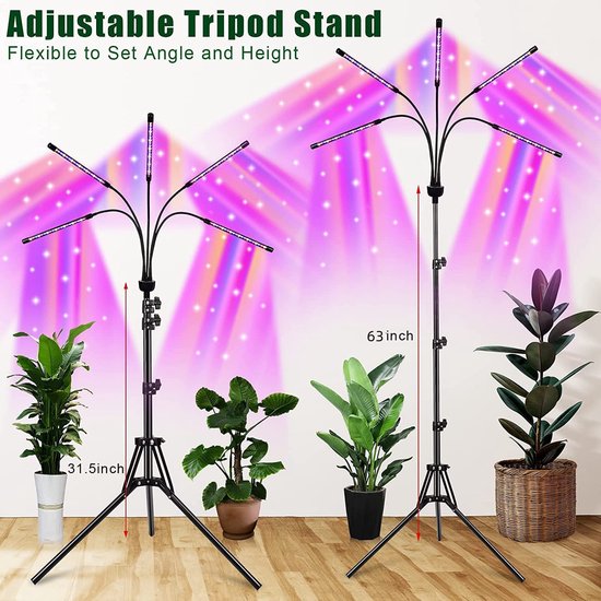 Merdoo LED Groeilamp Planten - Full Spectrum Kweeklamp 40 Watt - Met Timer 3,9,12 Uur...