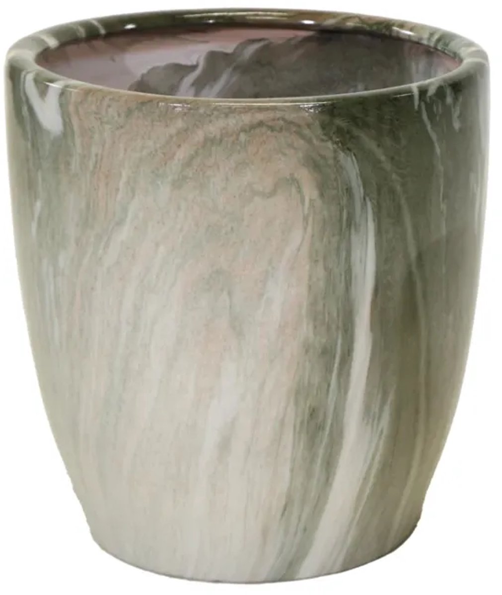 Bloempot egg hoog marmerlook emperor d39h42 groen