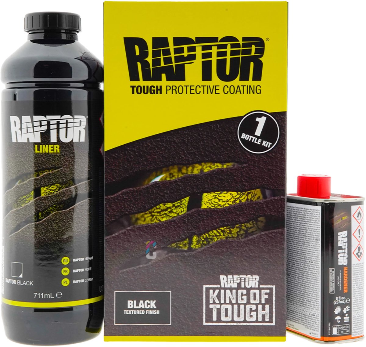 Raptor Liner Bedliner Verf ZWART 1 liter Set