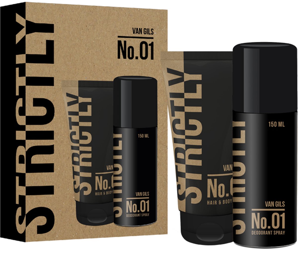 Van Gils - Strictly No. 01 Deodorant Spray 150 ml + Shower Gel 150 ml - Verzorgingsset Heren