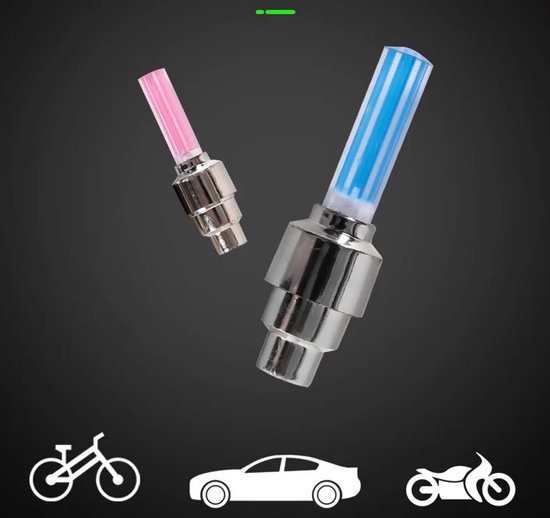 DrPhone FireFly V2 Futuristic - 2x Ventieldop met LED Blauw - Lichtsensor - Fiets Ventiel Licht voor o.a. fietsen, Mountainbikes etc — afbeelding 5