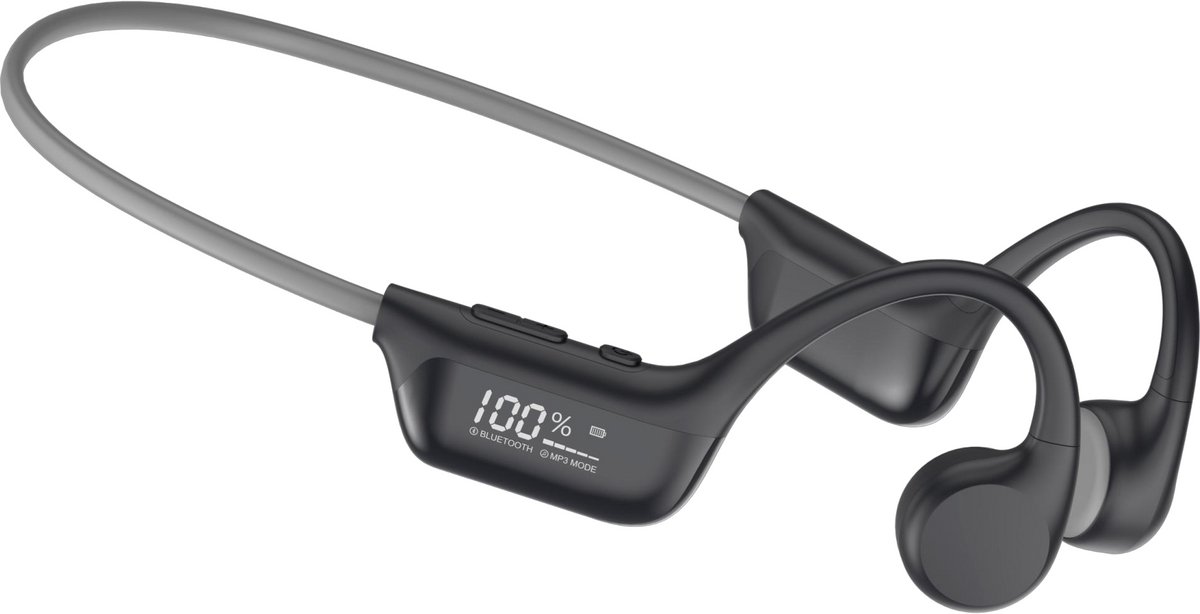 DOOGEE BoneBeat Run Digital - Beengeleiding Hoofdtelefoon – Sport Oortjes Draadloos – Hardloop Hoofdtelefoon – Draadloze Bluetooth Koptelefoon – Open-Oor Design – LED Digitaal Scherm – IP67 Waterdicht – 10H Speelduur
