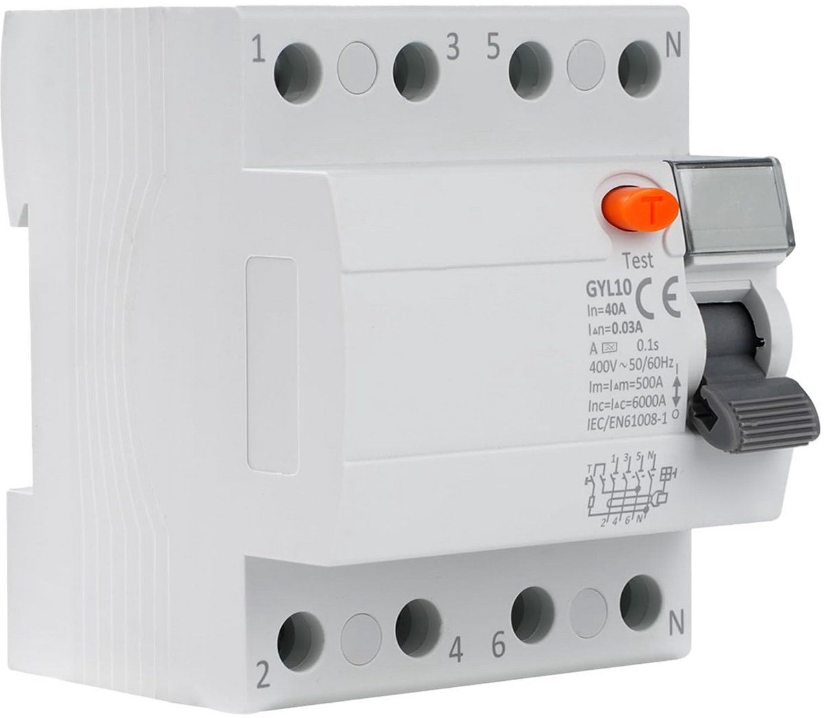 Aardlekschakelaar 40 A 30 mA 4-pools type A