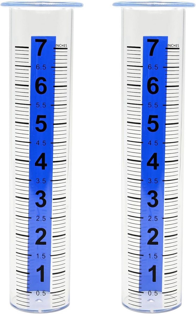 2x Kunststof Regenmeter Reservebuisjes - Transparant, Scheurbestendig, voor Tuin & Buitenshuis