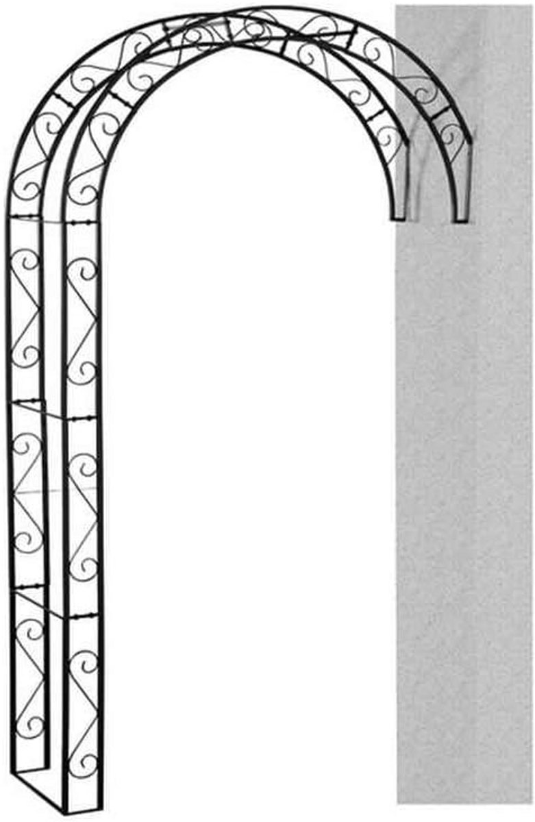 Rozenboog Cambridge halve klimhulp versierd 245 cm
