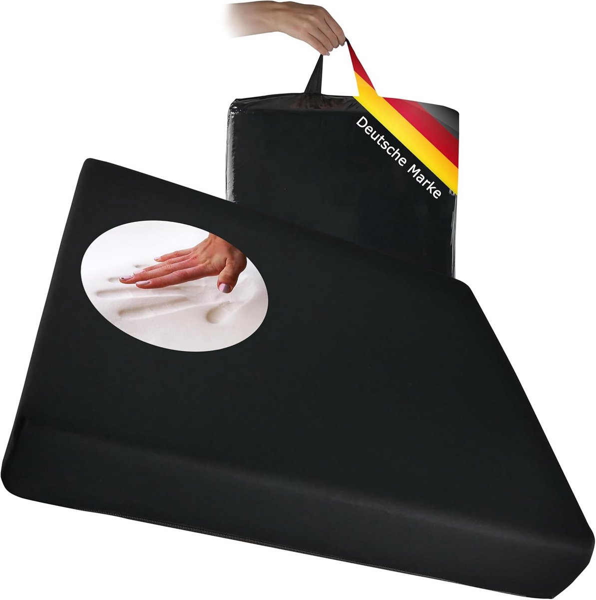 Drukverlagend Gelschuim Zitkussen Zwart - Comfortabel en Orthopedisch voor Stoelen en Auto