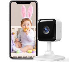 Aurixi® Babyfoon – Monitor Met Nachtzicht – Huisdier Camera – Baby Camera – Draagbare Babyfoon Met Camera Bestverkocht – Met Scherm en Tweerichtingscommunicatie – Wit – 6cm x 6cm x 10cm