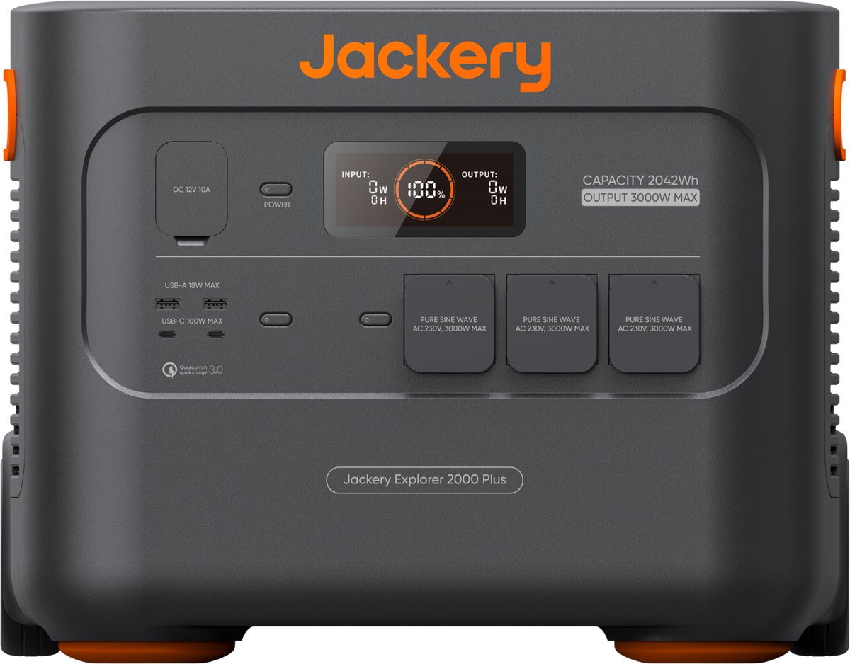 Jackery - Explorer 2000 Plus - Portable powerstation – Zonne-generator 2000 Plus - 2042,8Wh - LiFePO4 Batterij - draagbare krachtcentrale - snel opladen in 1,7U