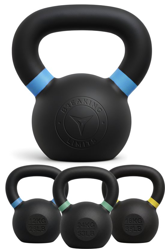 Breaking Limits Kettlebell Pro - 12 kg - Gietijzer - Geschikt voor CrossFit & HYROX training - Ergonomische Handgreep