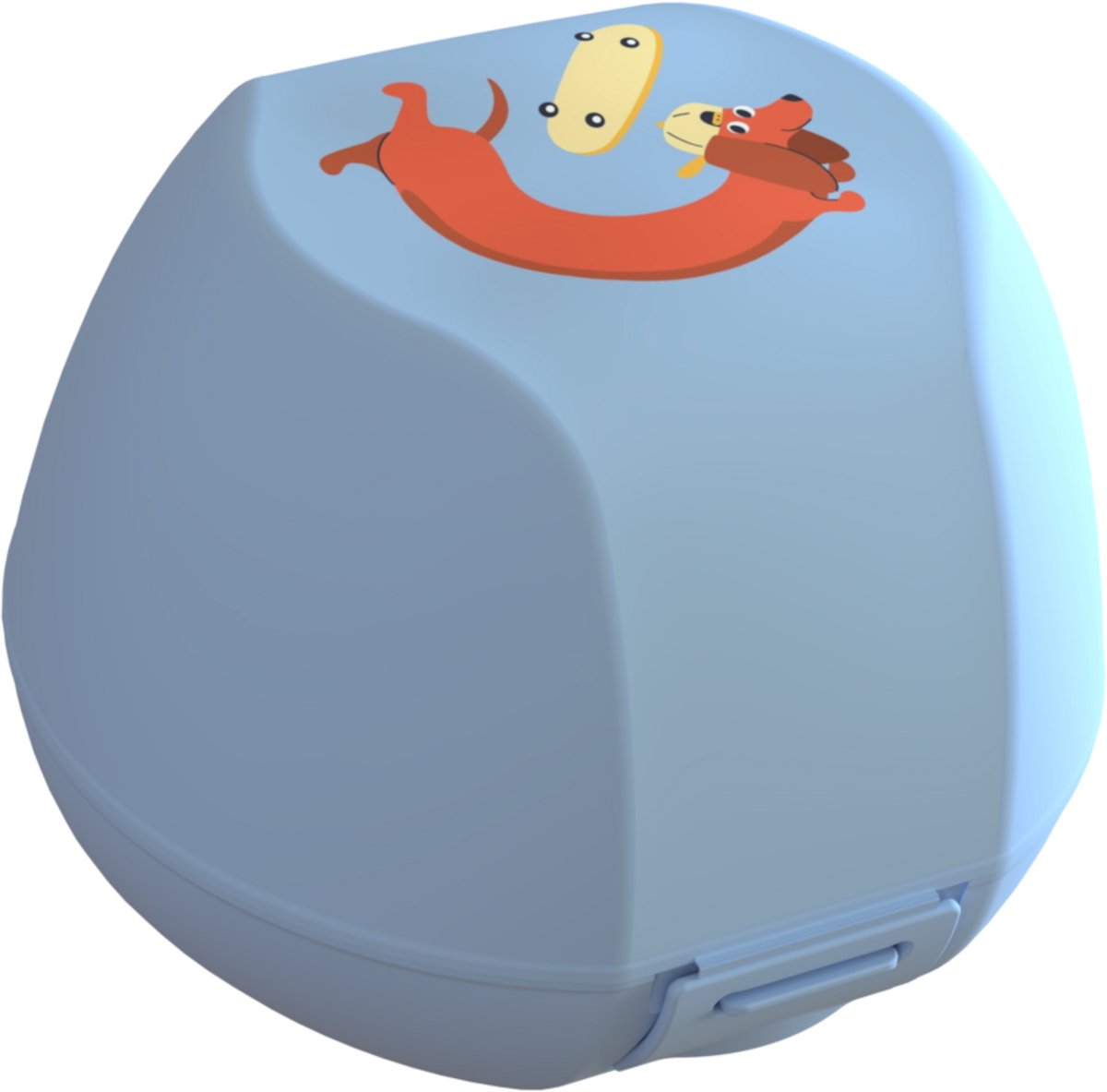 Day To Day Appeldoos Hond - Fruitbox met clipsluiting - Fruitdoos voor bescherming - BPA-vrije Appeldoosje - Blauw - 315 ml