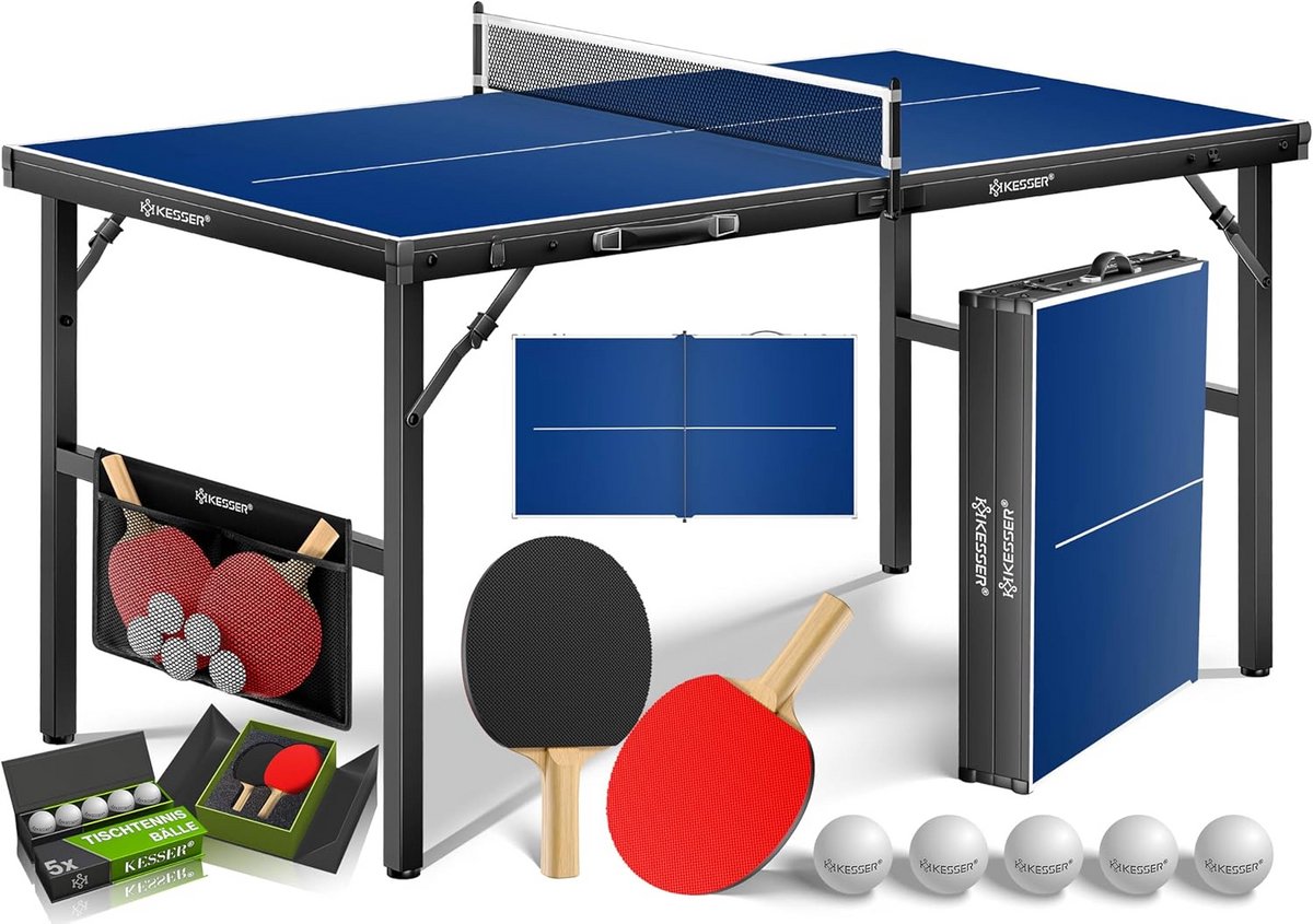 Mini Tafeltennistafel Outdoor & Indoor Inklapbaar - Tafeltennis Set Compleet