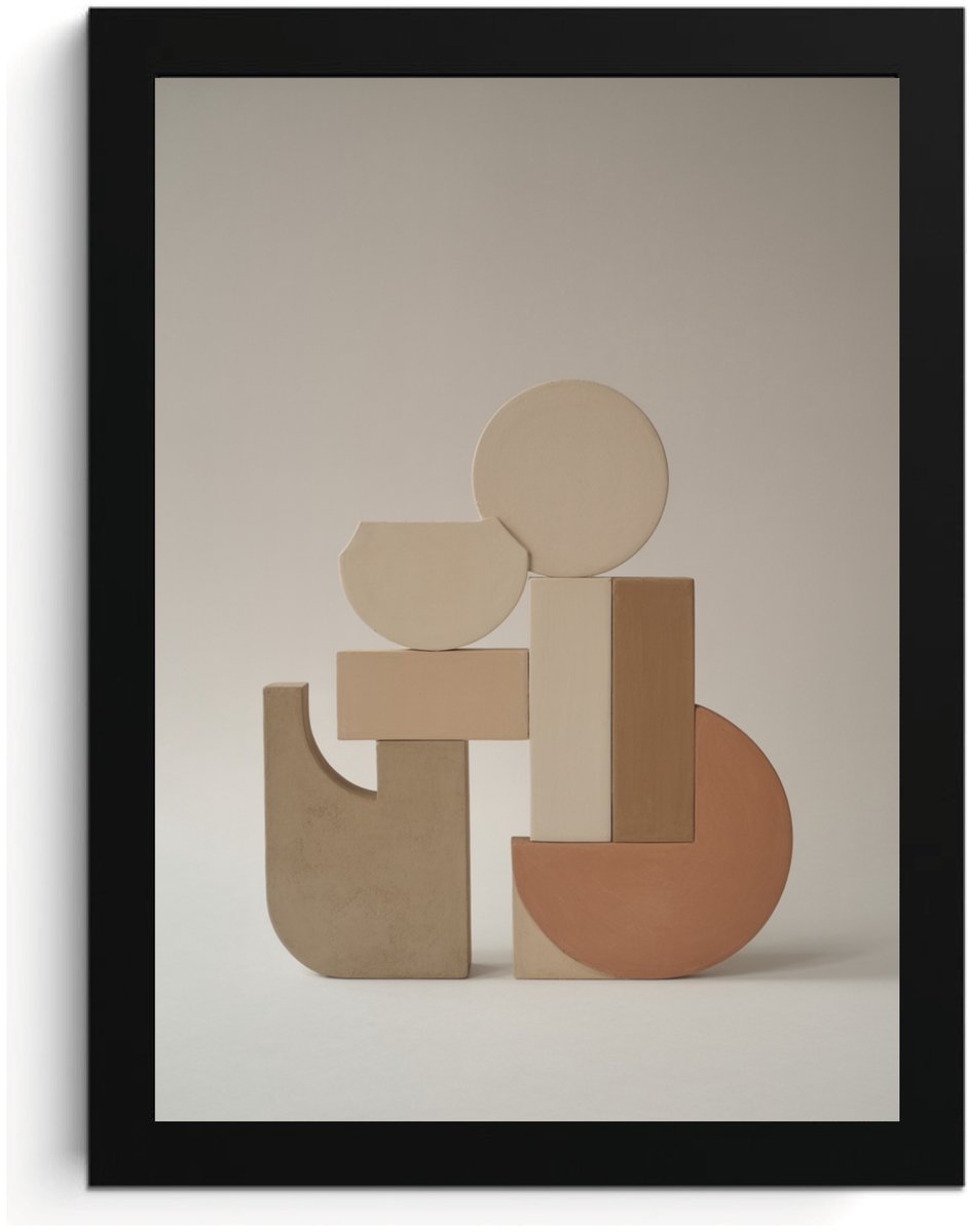 Abstract geometrische fotolijst A4, Neutrale Kunst aan de Muur, Moderne Decoratie, Minimalistische Kunst, Geometrische vormen, Wall Art