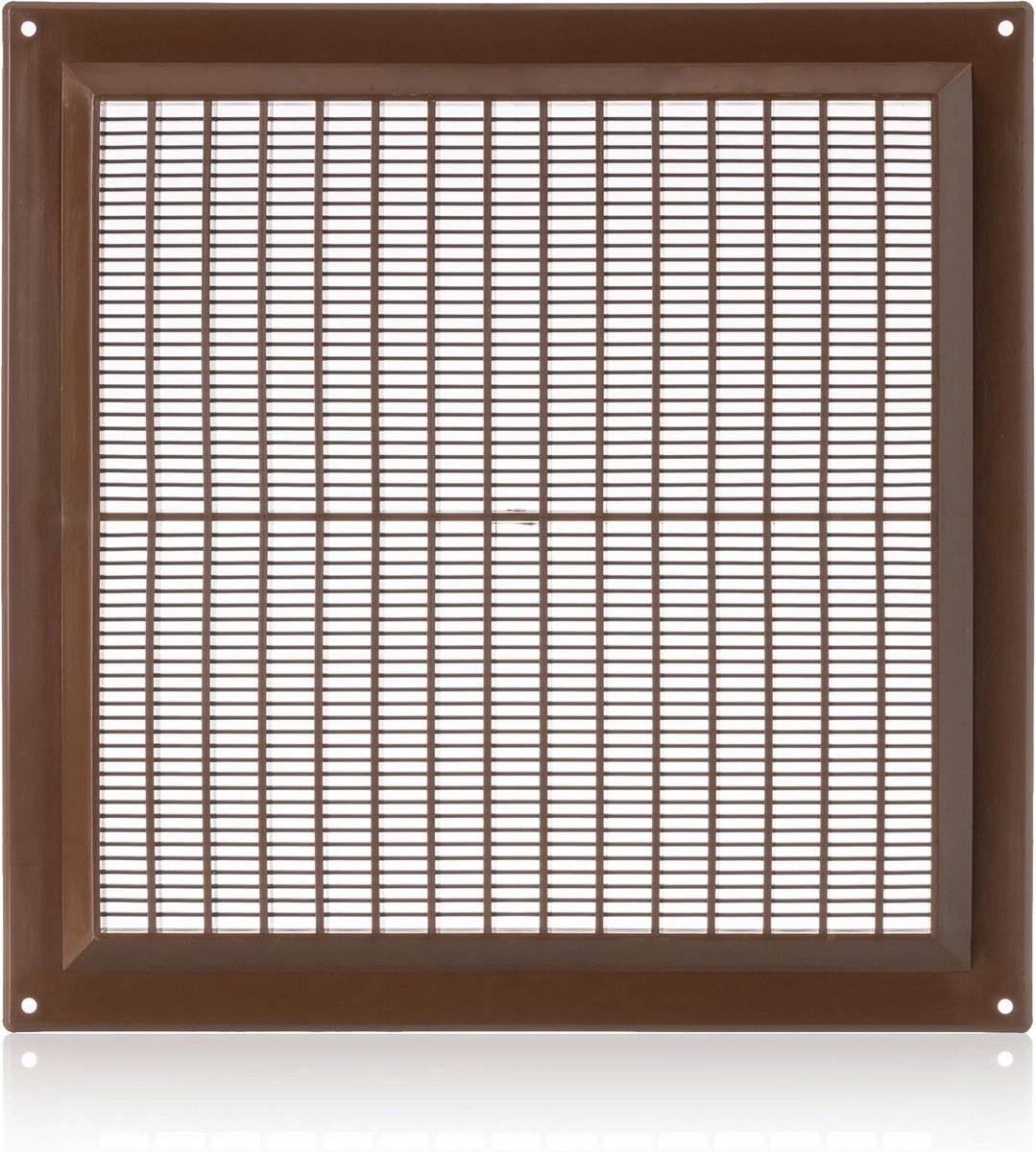 Ventilatierooster Rond 250x250mm Bruin met Fijn Insectengaas - Ventilatieafdekking