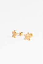 Mrs Ertha - oorbellen voor kinderen - Golden Flora- bloemen oorbellen - stainless steel - hypoallergeen