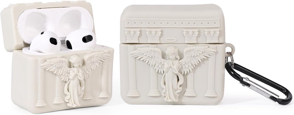Schattige Siliconen Cover met Karabiener voor Airpods 3 Oplader - Beschermhoes met Design