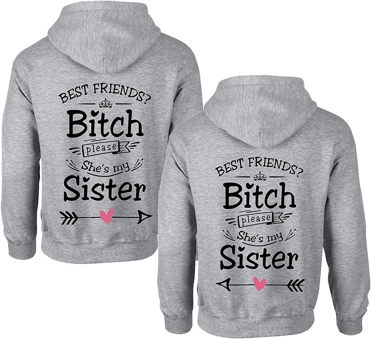 Dames Hoodie met Opdruk voor Vriendinnen en Zussen