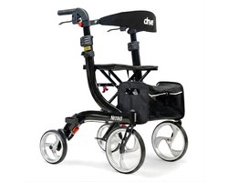 Rollator Nitro Medium - Zwart - 1.60m tot 1.80m - Lichtgewicht - Weggewerkte remkabels