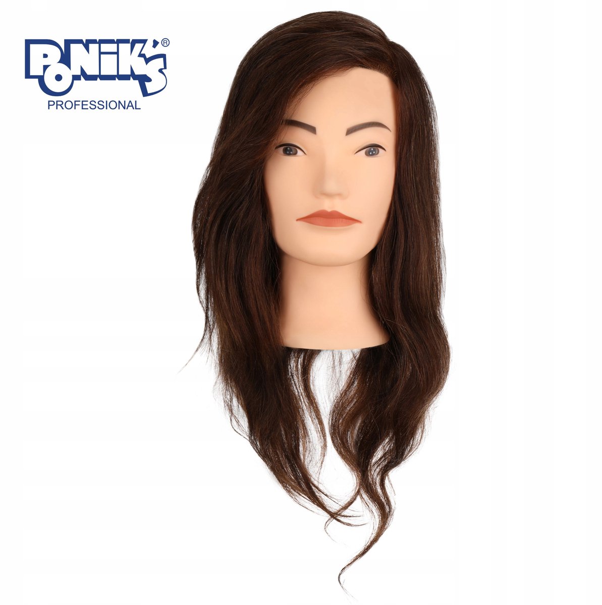 Poniks Hoofd Trainingshoofd Dames - 100% Natuurlijke Mensenhaar - 45cm