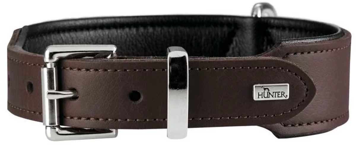 Hunter Hondenhalsband Basic Bruin Maat 50 (36 - 43 cm)