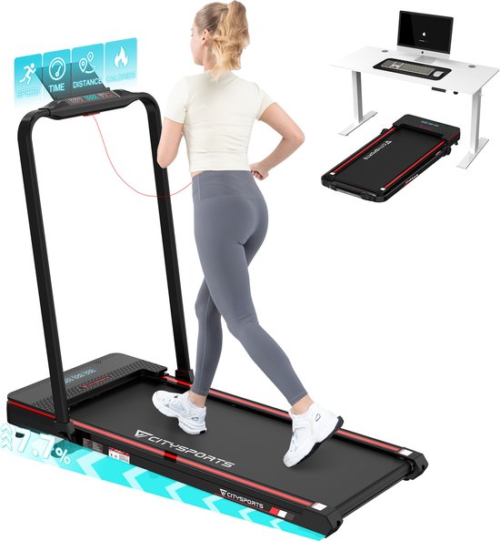 CITYSPORTS WP3P opvouwbare loopband, loopband voor thuis met helling, elektrische loopband, opvouwbare loopband met helling, afstandsbediening en app-bediening