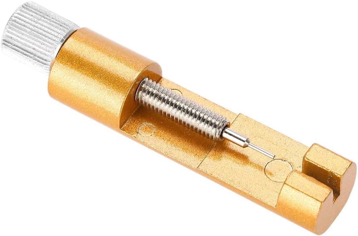 Metal Watch Band Link Pin Remover Tool - Portable Watch Strap Repair - Links Adjustment Device voor Watchmakers met 3 Extra Pins (Gold)