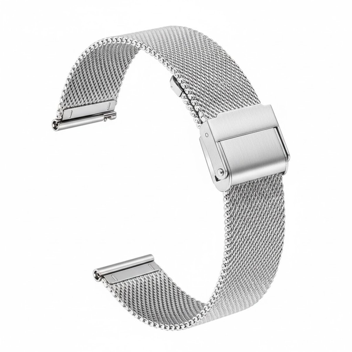 Zilverkleurig horloge Geschikt voor serie samsung galaxy watch 7 / 6 / 5 / 5 pro / 4 / FE / ACTIVE / ACTIVE 2 dames heren metaal mesh smartwatch band roestvrij staal Milanese band geschikt voor 20 mm horloges – verstelbare sluiting