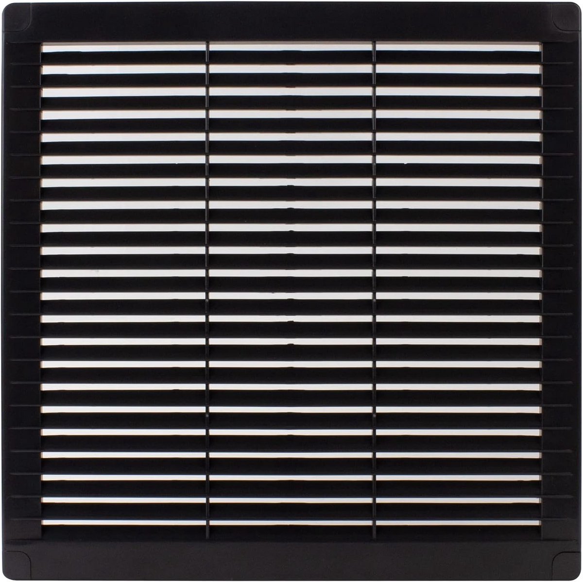 Ventilatierooster 250x250 mm - Kunststof Lamellenrooster met Insectenwerend Gaas - Vierkant Afsluitrooster voor Ventilatie