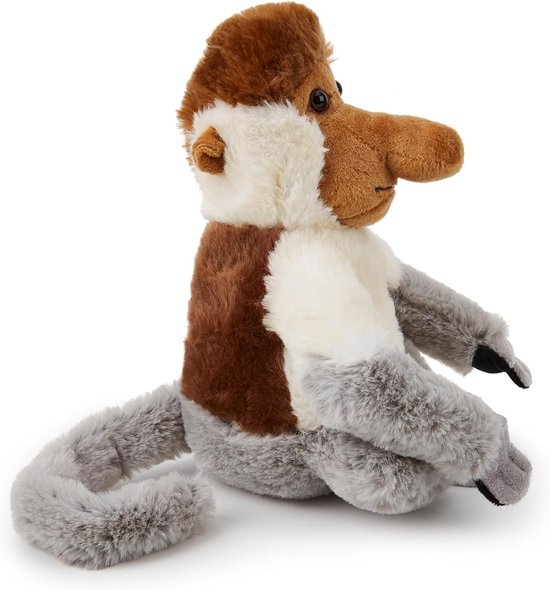 Pluche aap 25 cm - zachte knuffel aap met lange neus | bol