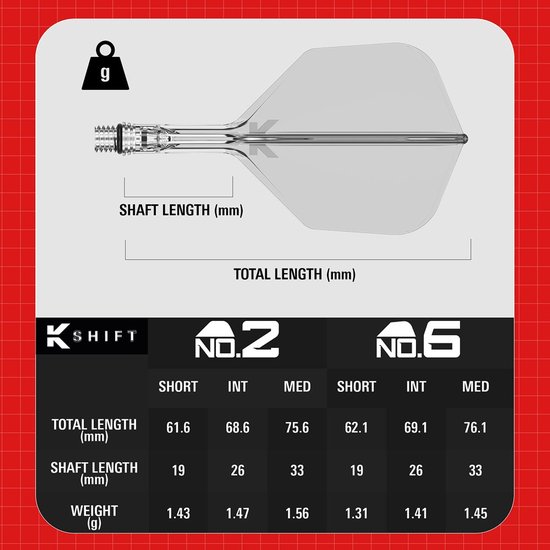 Target K-Shift Clear NO6 - Dart Flights van Merkloos — afbeelding 4