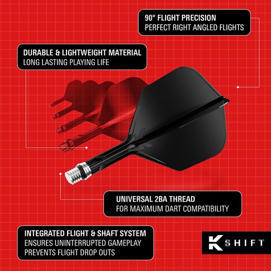 Target K-Shift Black NO6 - Dart Flights van Merkloos — afbeelding 3