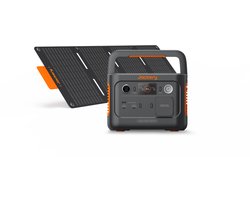 Jackery Explorer – 300 Plus + 40W Mini – Portable powerstation en Zonnepaneel – draagbare zonne-generator met 40W zonnepaneel – 288 Wh – ultralichte LFP-accu – 2-in-1-kabel voor het dragen en opladen – 5 USB-C/USB-A/DC 300 W – voor buiten, thuiswerk