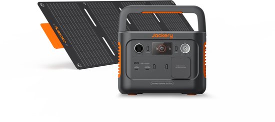 Jackery Explorer - 300 Plus + 40W Mini - Portable powerstation en Zonnepaneel - draagbare zonne-generator met 40W zonnepaneel - 288 Wh - ultralichte LFP-accu - 2-in-1-kabel voor het dragen en opladen - 5 USB-C/USB-A/DC 300 W - voor buiten, thuiswerk