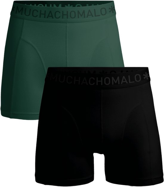 Groene en zwarte Muchachomalo boxershorts met logo op de elastische tailleband.