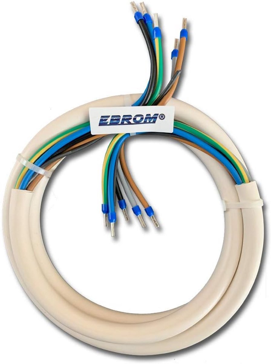 Fornuis Aansluitkabel Wit 5x2,5mm2 Volledig Geassembleerd 1 Meter
