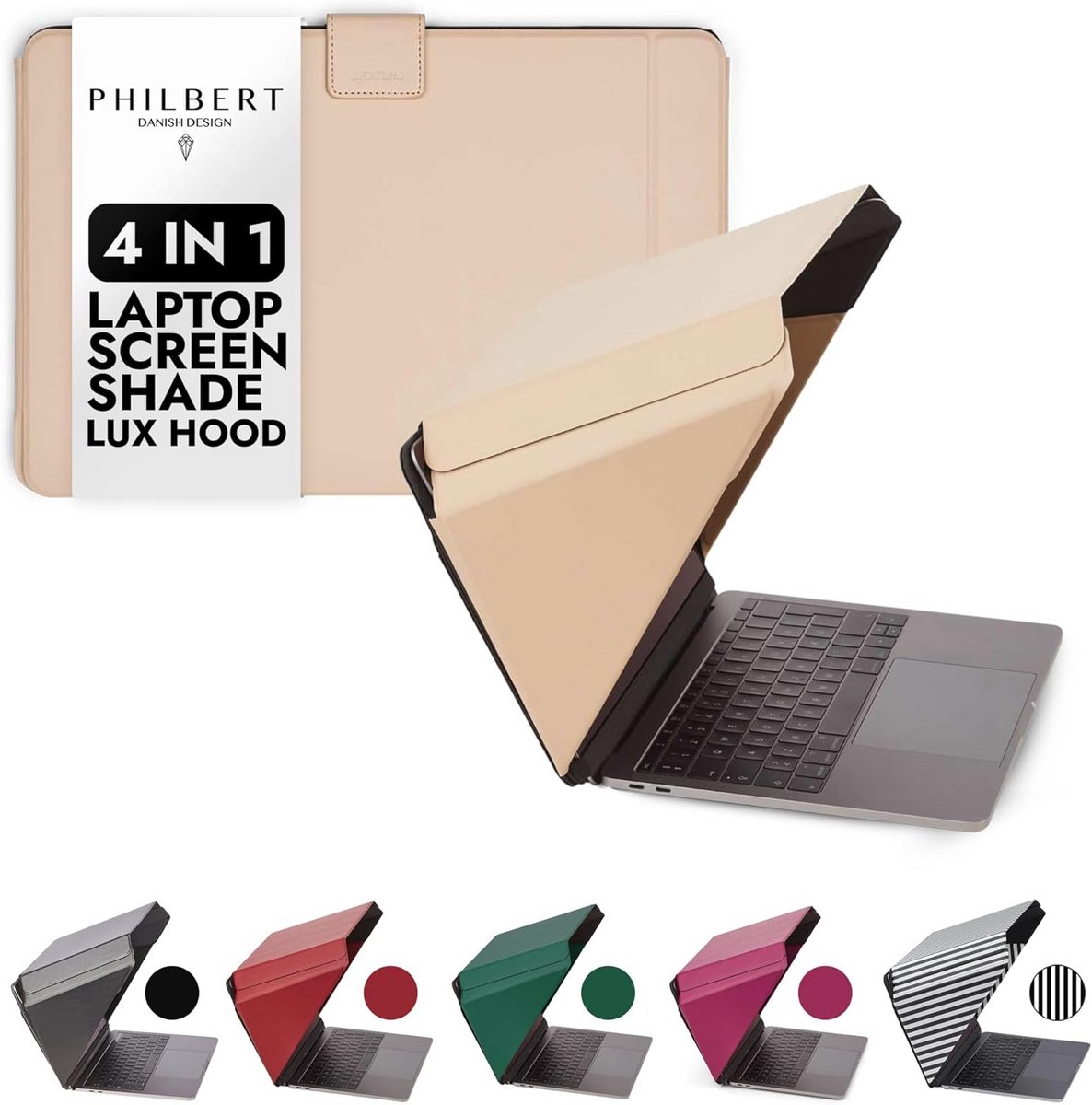 Laptop zonneklep en privacy hood voor 12"-13"-14" laptops - Beige