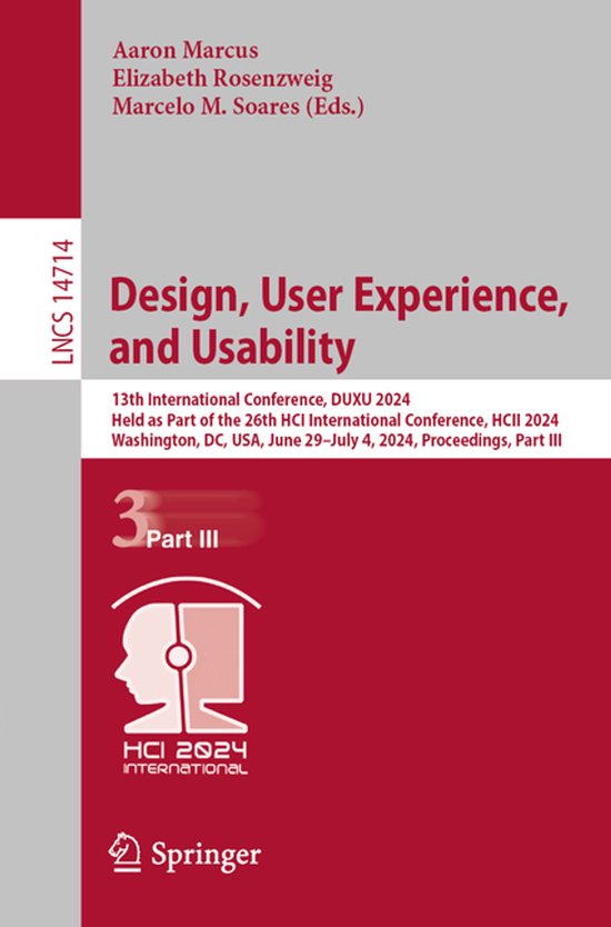Lecture Notes in Computer Science14714- Design, User Experie ... - cover