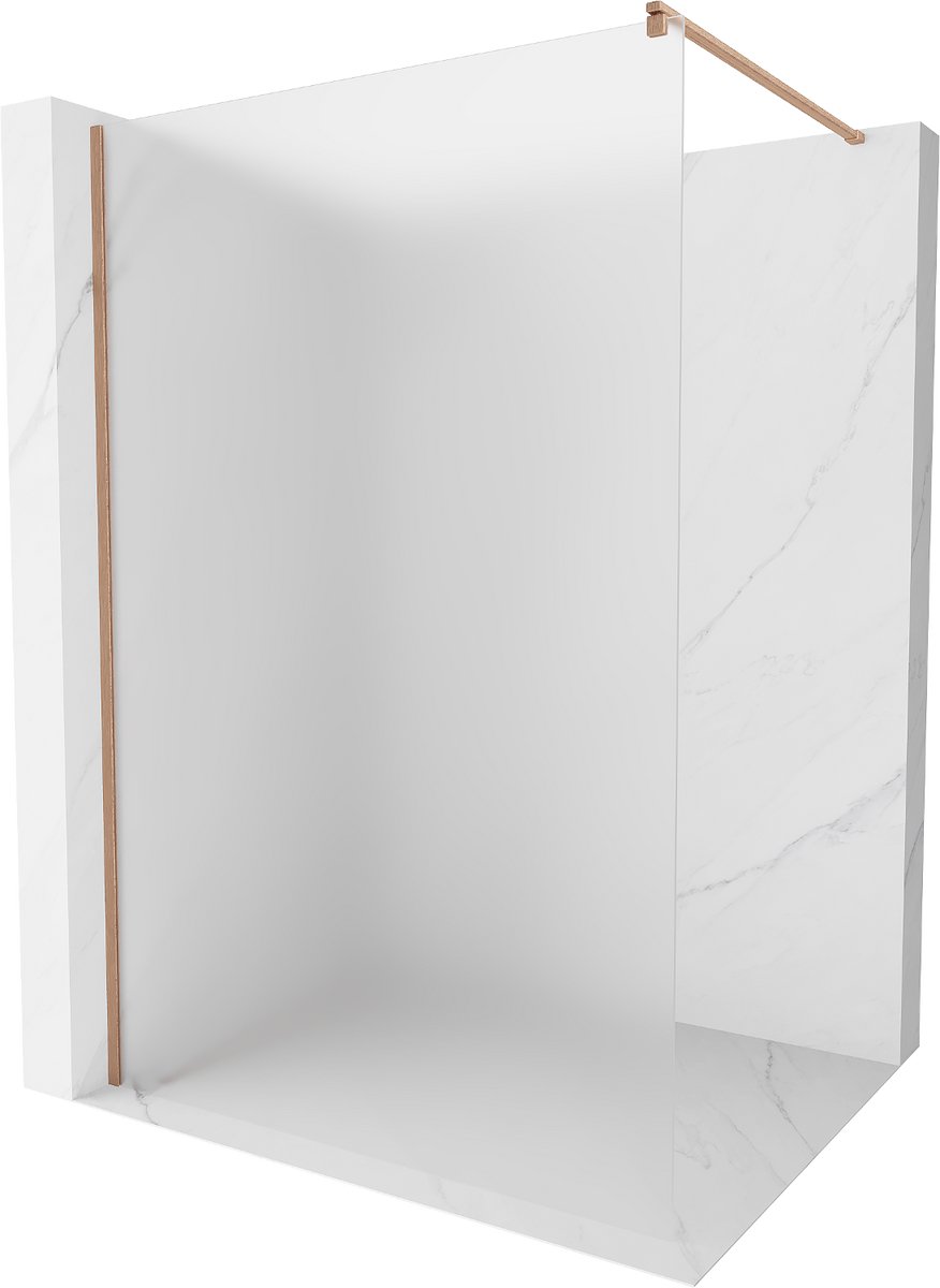 Mexen Kioto douchewand Walk-in 120 x 200 , ijsglas 8 mm, geborsteld koper - 800-120-101-65-30