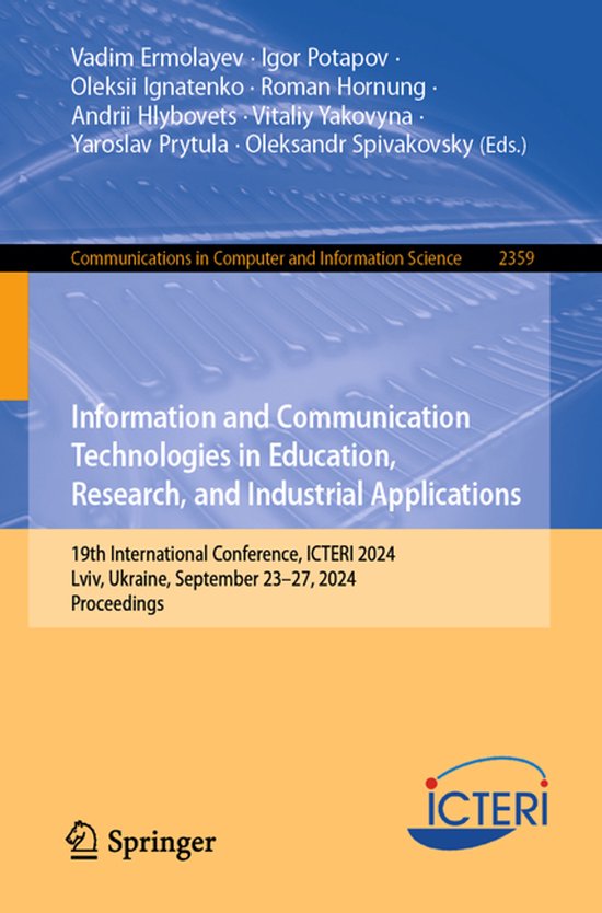 Communications in Computer and Information Science2359- Info ... - cover