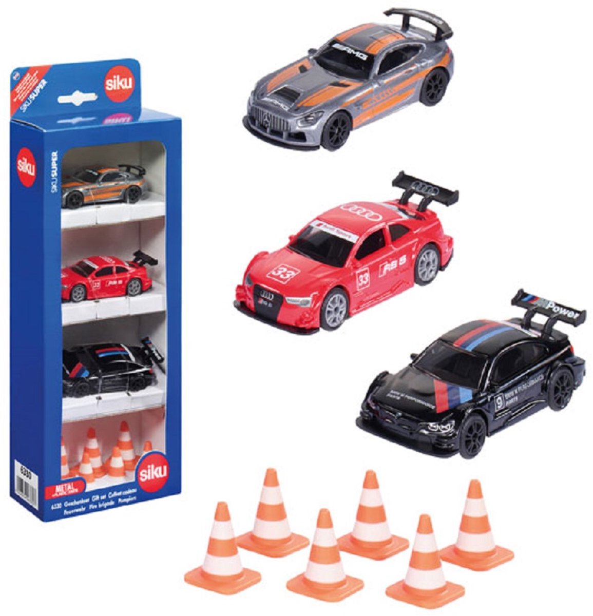 SIKU Super Cadeauset Race: 3 raceauto's met kegels thumbnail 5
