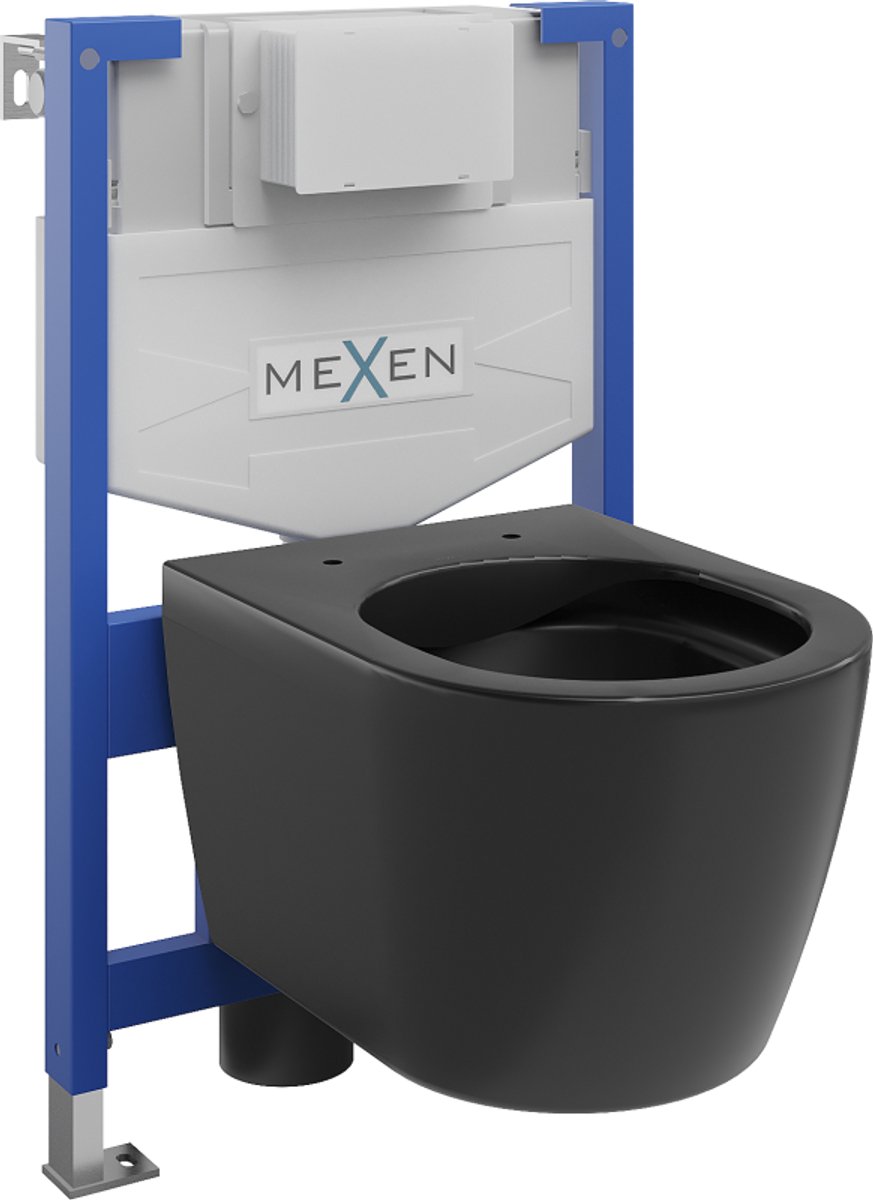 Mexen inbouw WC-set stelaag Fenix XS-F met toiletpot Carmen, mat zwart - 6803388XX85