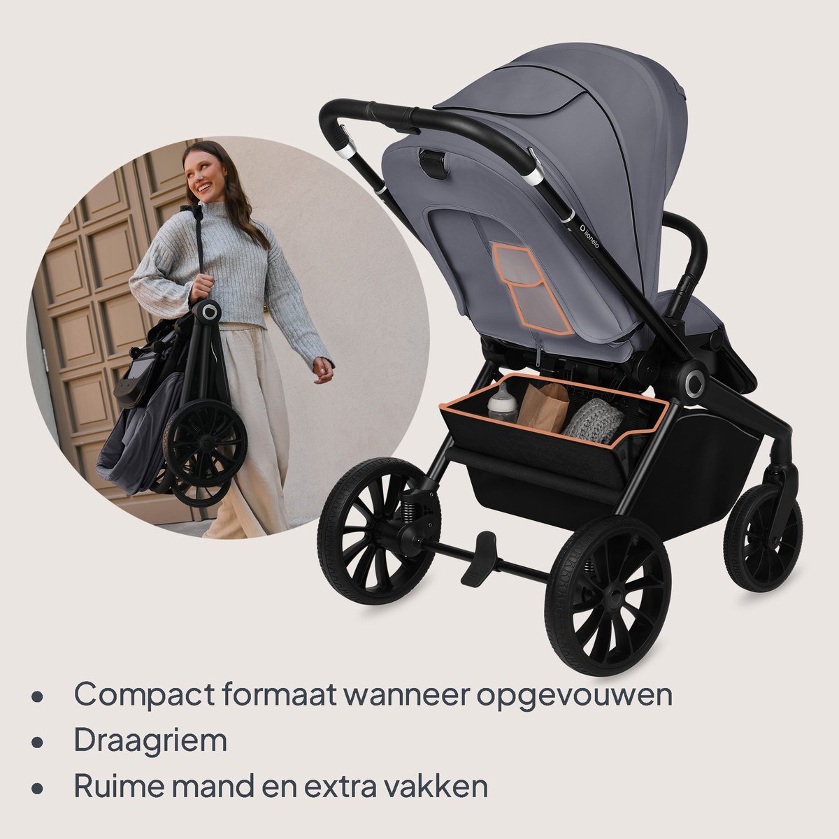 Lionelo Lionelo Mika Plus Kinderwagen 3in1 - afbeelding 4