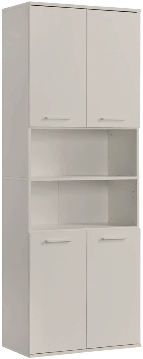 mokebo Badkamer kolomkast 'Der Matrose' (180x65x34 cm) Smalle badkamer zijkast of houten badkamerkast in grijs beige hout