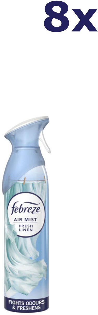 8x Febreze luchtverfrisser Fresh Linen 185ml