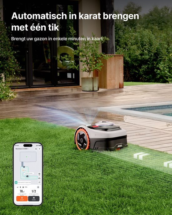 Segway Navimow i206 AWD - Robotmaaier - NRTK + Vision - Zonder Grensdraad & Zonder Antenne - Snelste & eenvoudige Installatie - 600m² - driewielaandrijving - 45% Helling - AI Obstakelvermijding -Super Stil 59dB-3 Jaar Garantie