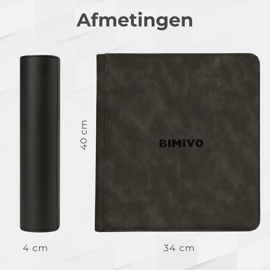 Afmetingen: een staande map van 40 cm hoog en 34 cm breed, naast een ronde cilinder van 4 cm breed.