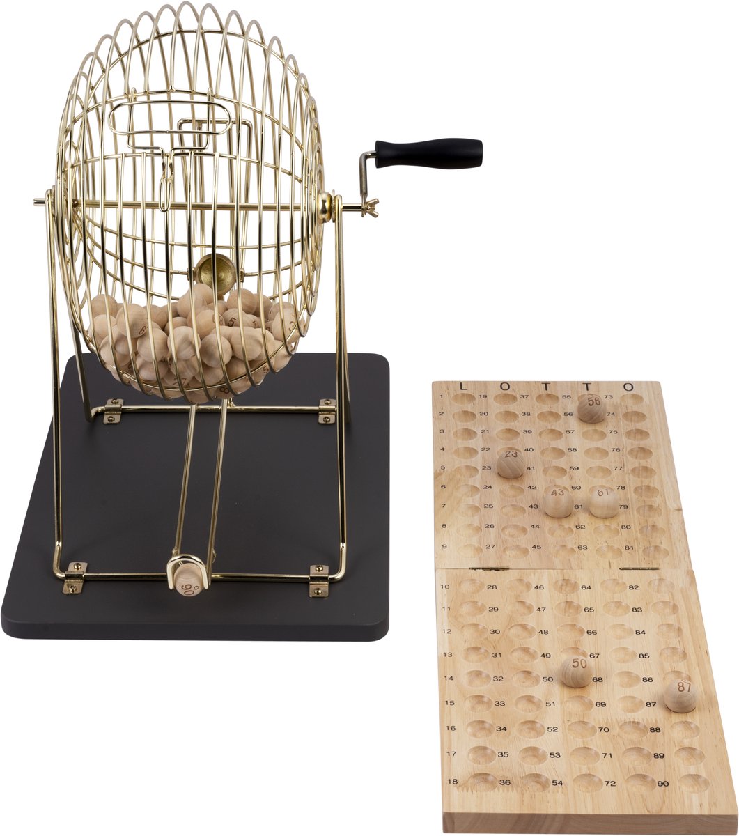 Kienmolen Compleet – Met Houten Controlebord & 90 Houten Ballen – Metalen Korf Ø 30 cm – Complete Kien Set voor Thuis & Spelavonden – Engelhart