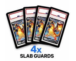 Verzamel kaart beschermhoes - zwart - 4 stuks - Slab guard - slab protector - geschikt voor PSA graded kaarten - TCG - MTG - One Piece - Lorcana - Yu-Gi-0h!