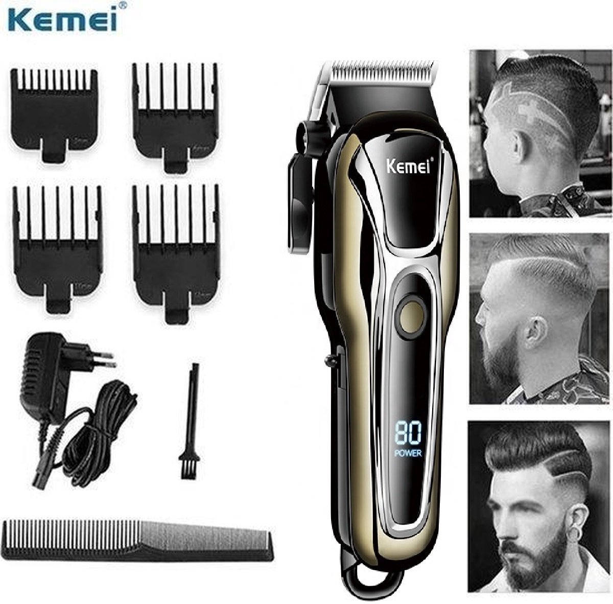 Bol.com Kemei Tondeuse - KM 1990 - Draadloze Tondeuse  - Professionele tondeuse - Haren Millimeteren - Contouren - Haren Scheren... aanbieding