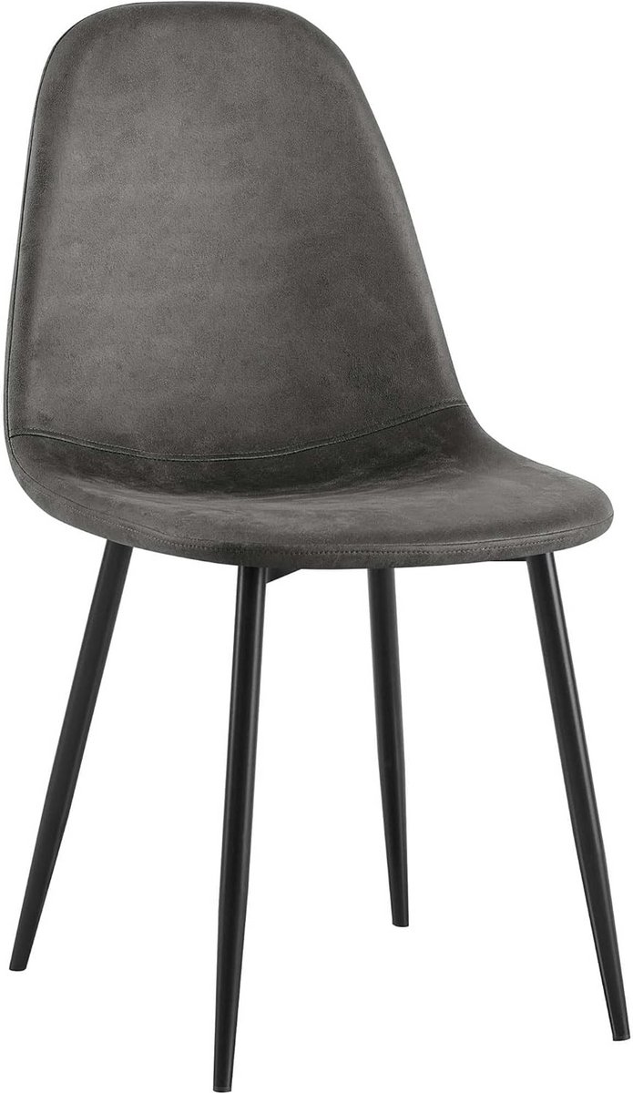 Moderne Eetkamerstoel Zwart Vintage Kunstleer - Comfortabel en Sterk