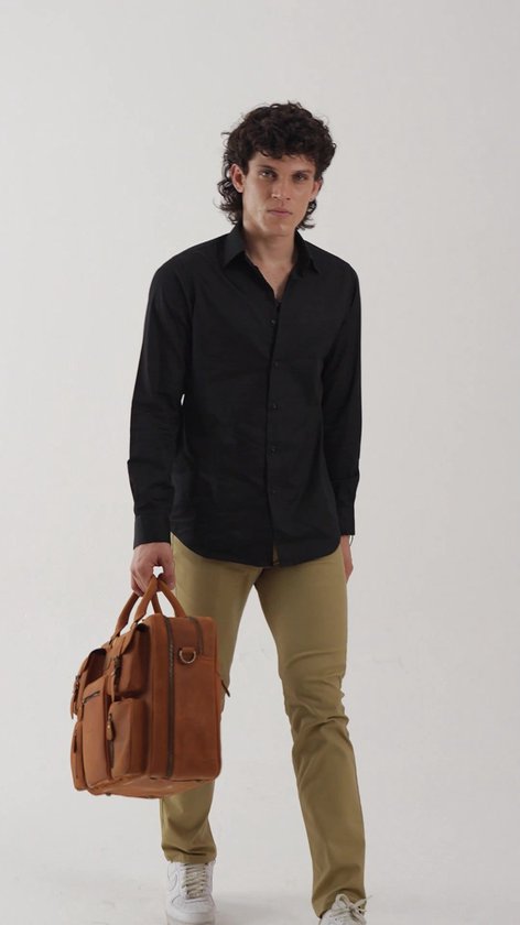 DE LAMASSU® (Kasper) XL Leren Business Tas 17 Inch – Echt Rundleer – Extra Ruim – 180° Openklapbaar – Premium Werk- & Reistas Unisex